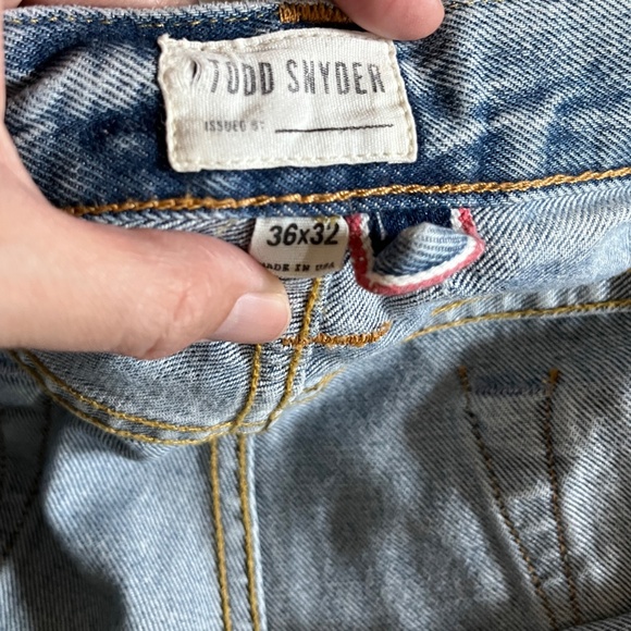 Todd Snyder Selvedge Denim Slim Fit USA Button Fly Jeans - Men's Size 36*32 Blue - Picture 5 of 13